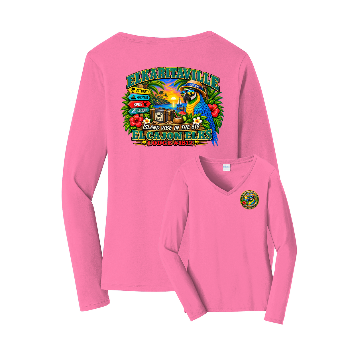 Elks 1812  Ladies Long sleeve V-neck