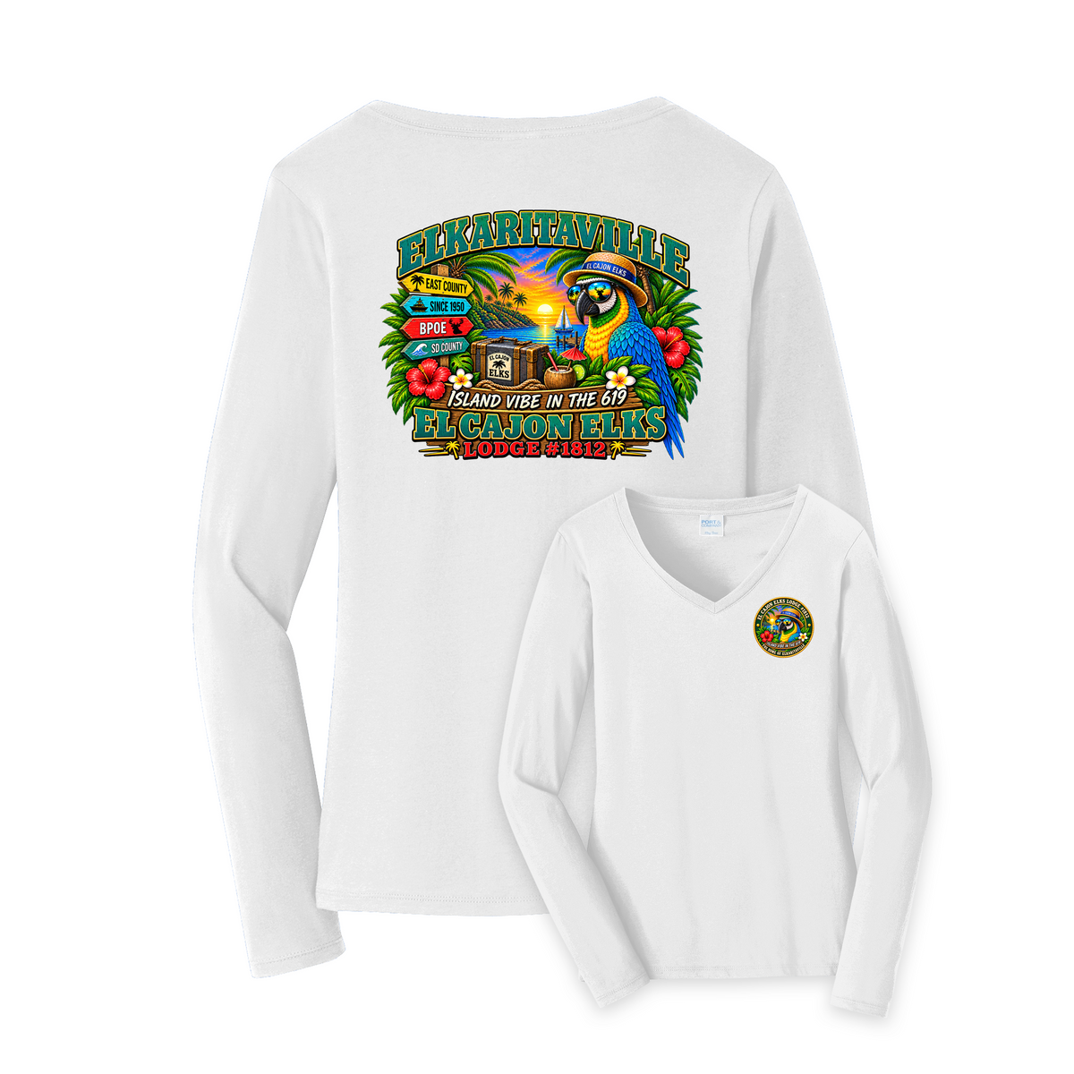 Elks 1812  Ladies Long sleeve V-neck